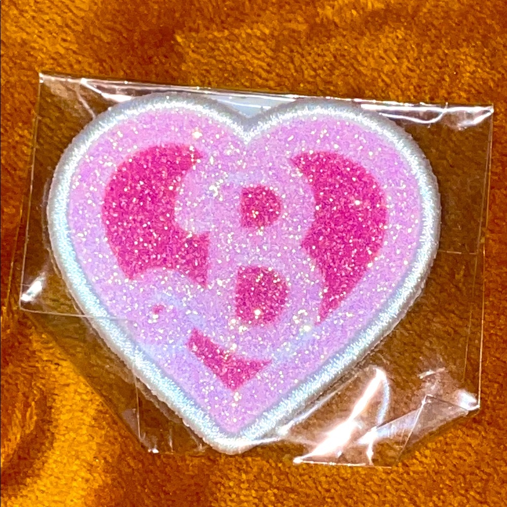 Stoney Clover X Barbie Movie pink glitter heart patch